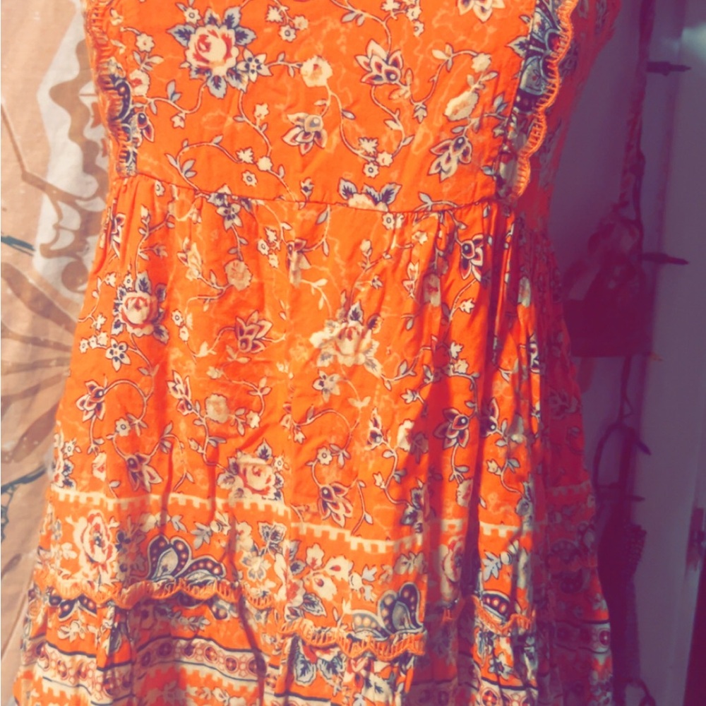 Urban Outfitters Orange Floral Dress